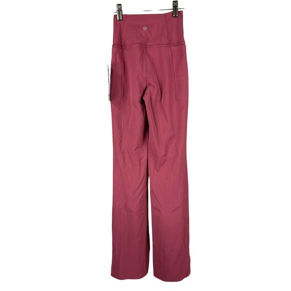 Athleta Transcend Stash Crop Straight Leg Berry Rose Women's Size XXS NWT - Picture 4 of 12